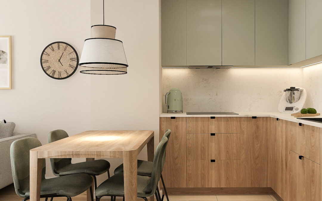 Projekt mieszkania w stylu modern boho w Łodzi