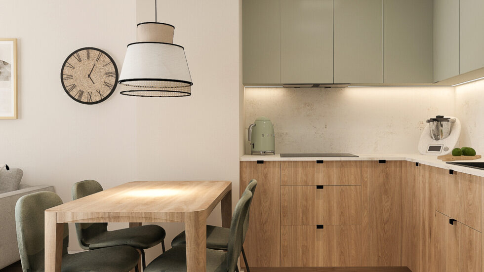 Projekt mieszkania w stylu modern boho w Łodzi